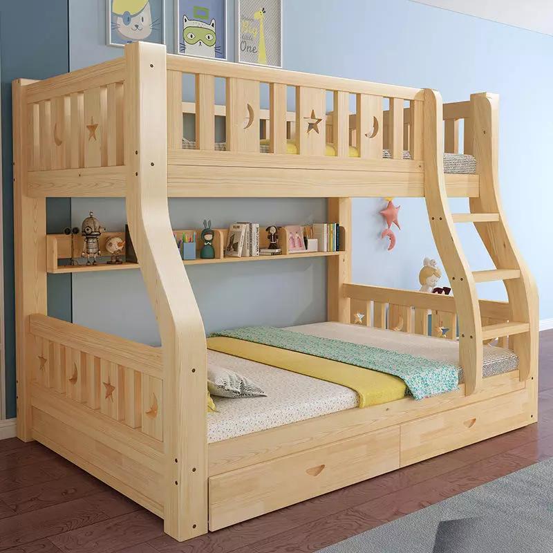 Modern Widen Keel Kids' Bunk Beds with Drawer