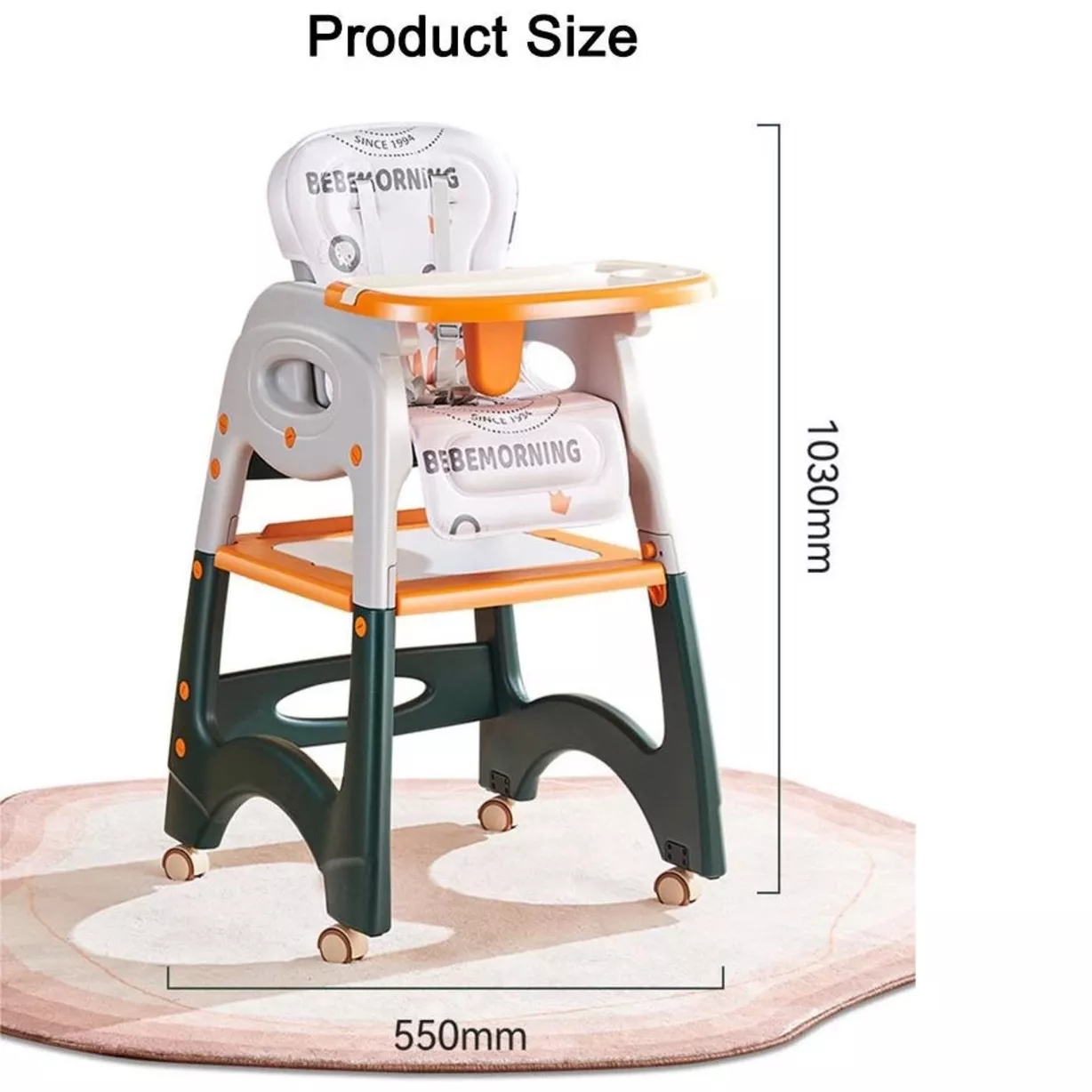 Chaise haute de qualité supérieure 6 en 1 pour bébé