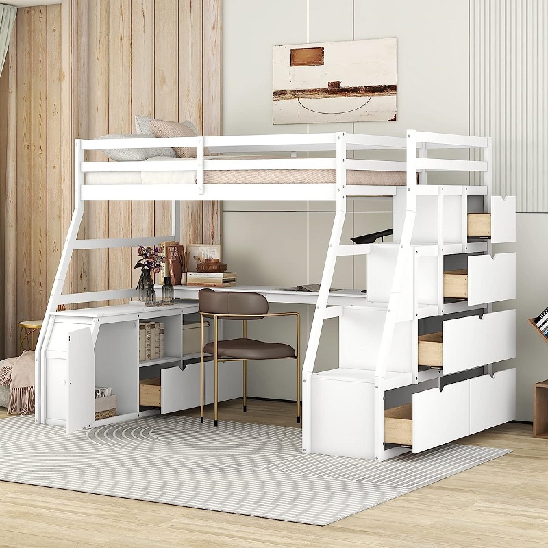 Loft Bed with Storage Stairs