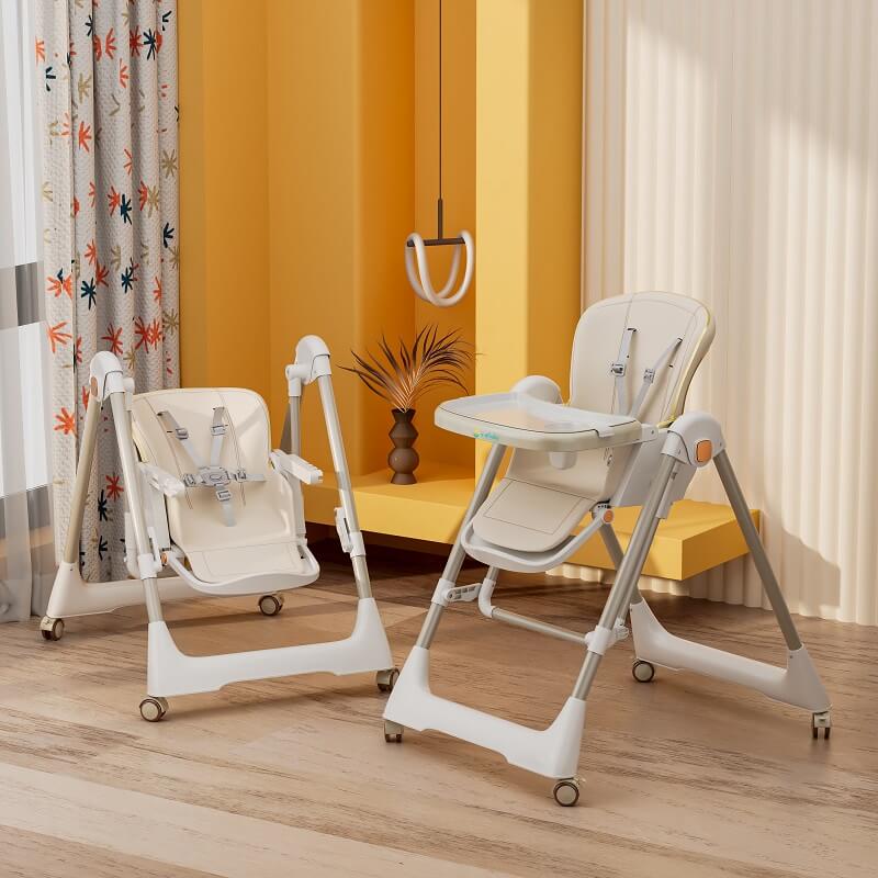 Adjustable Baby High Chair 11-3-cream-1s