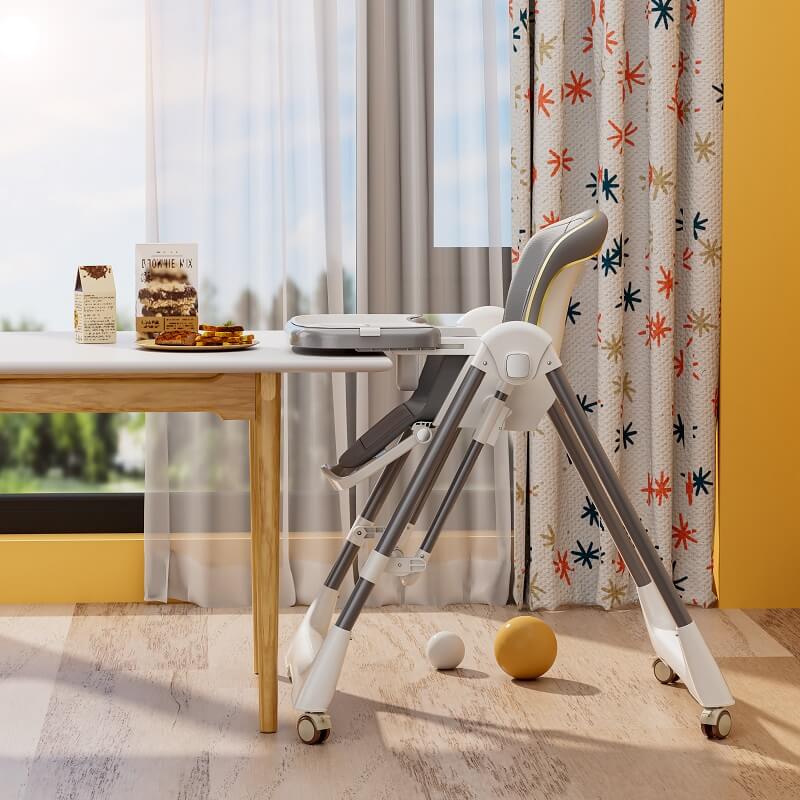 Adjustable Baby High Chair 11-3-grey-12s