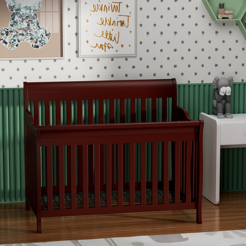 American Style Wooden White Crib for Babies-2s