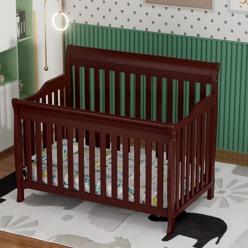 American Style Wooden White Crib for Babies-7s