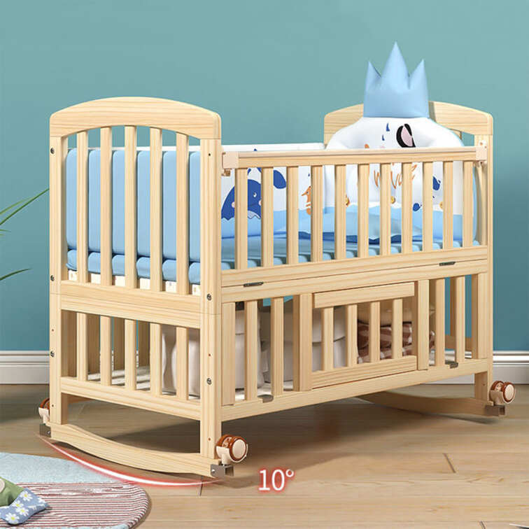 Flexible wooden cosleeping baby bed infant crib