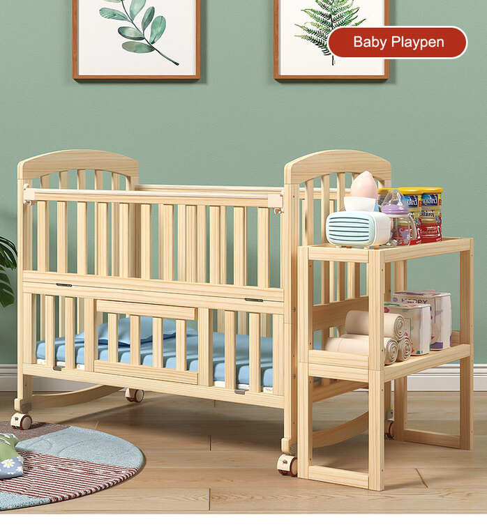 Flexible wooden cosleeping baby bed infant crib