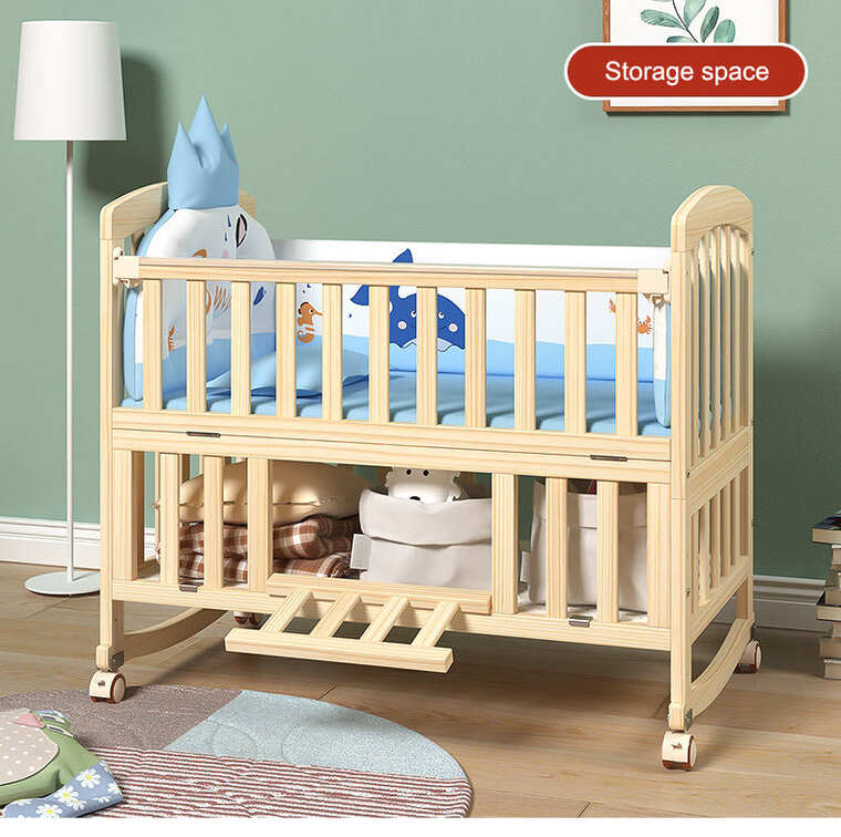 Flexible wooden cosleeping baby bed infant crib