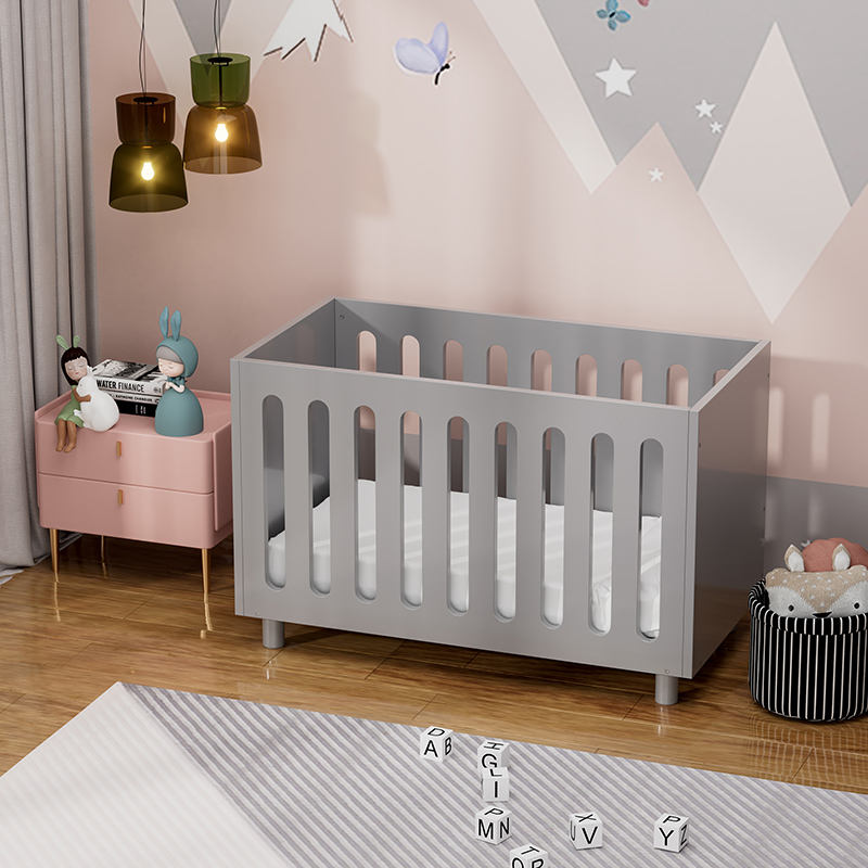 Eco-Friendly Gray Mini Convertible Crib