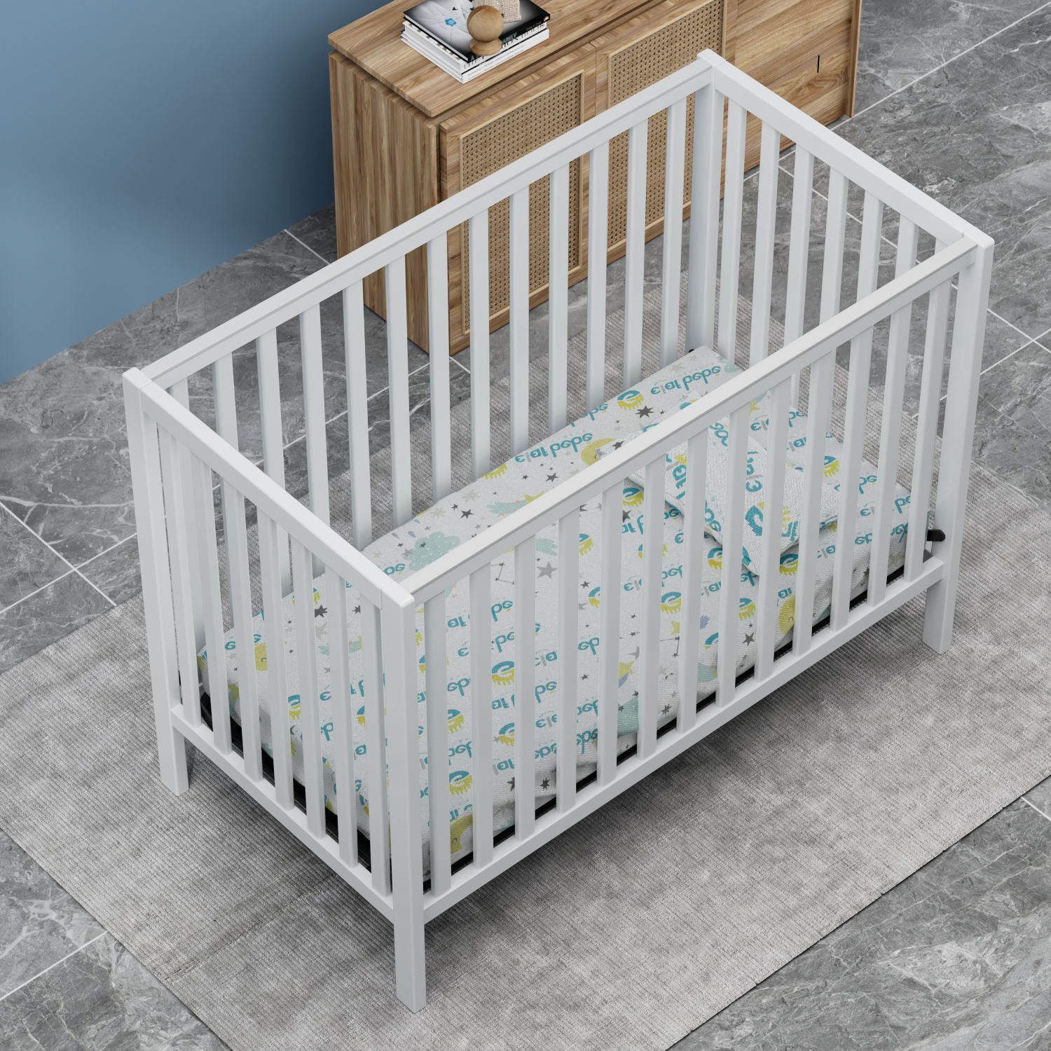Simple White Mini Crib