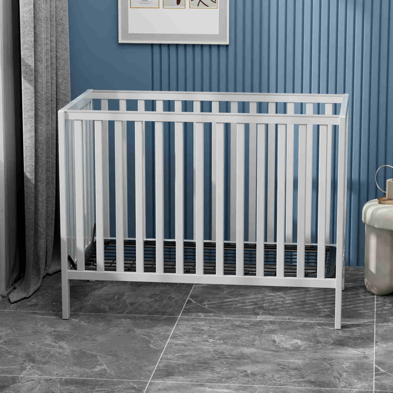 Simple White Mini Crib