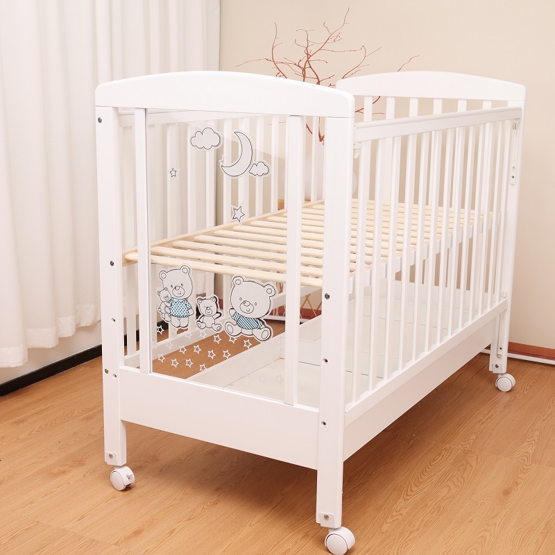White Cot Bed with Drawer WBB839-1
