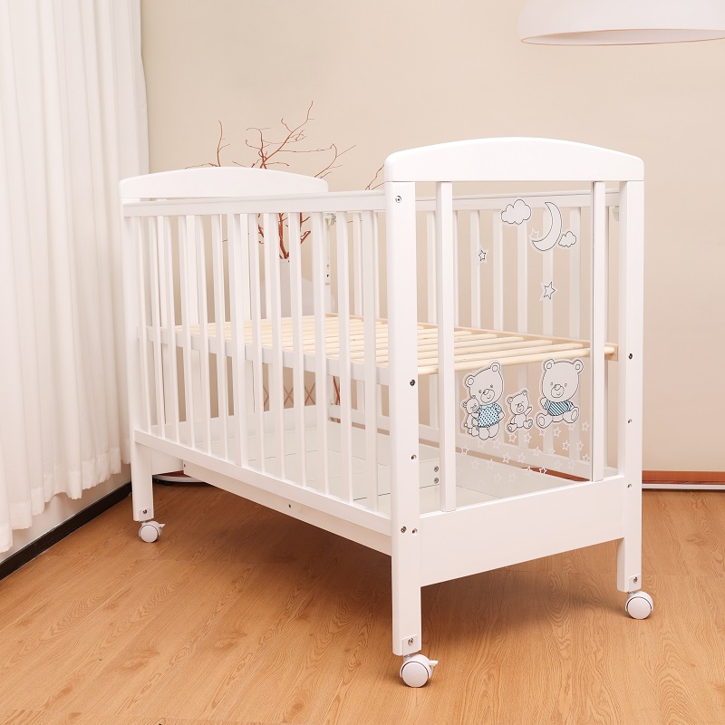 White Cot Bed with Drawer WBB839-2