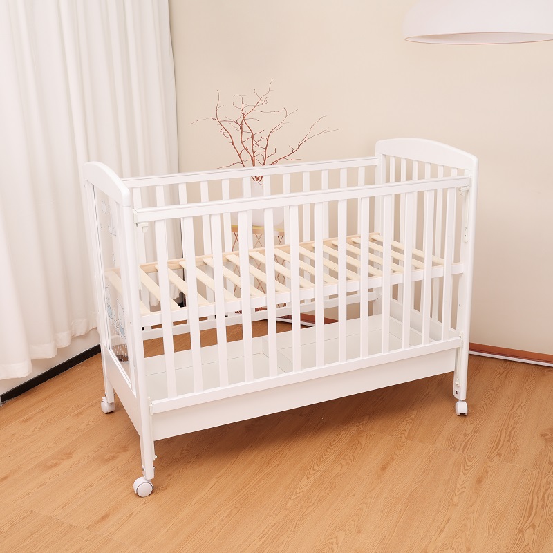 White Cot Bed with Drawer WBB839-5