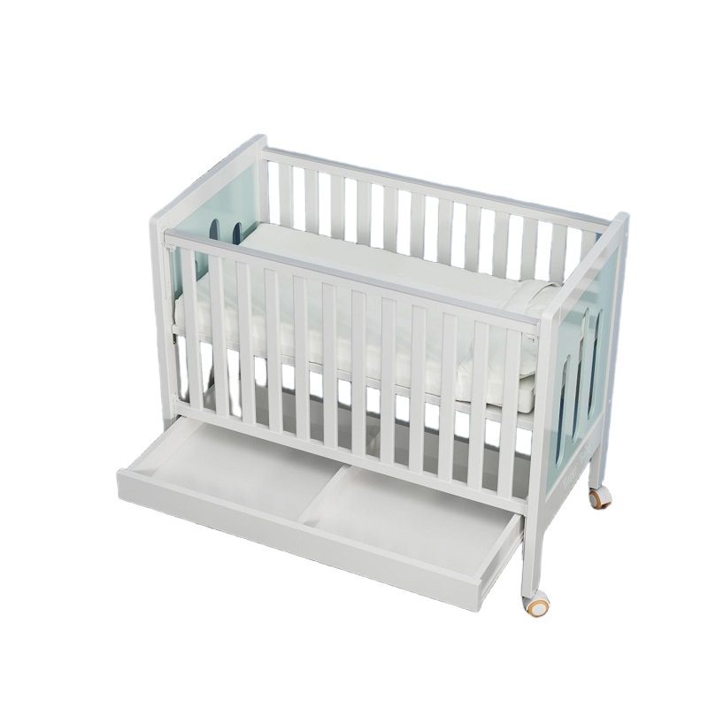 Vente en gros de lit bébé réglable en bois 07