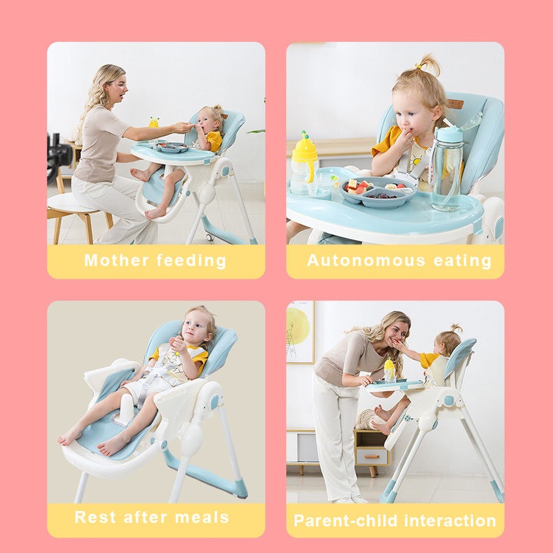 Foldable Baby Feeding Chair with Wheels