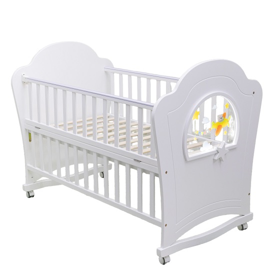 Luxury Baby Crib with Acrylic Plate LED Light