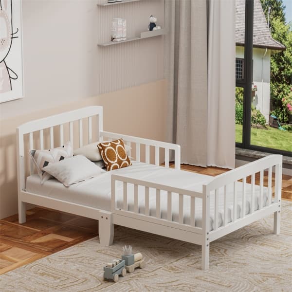 Wooden Children's Single Beds with Guardrail